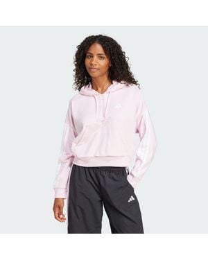 adidas Essentials 3-Stripes French Terry Quarter-Zip Hoodie - White