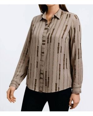 Foxcroft Luna Chain Print Shirt - Brown