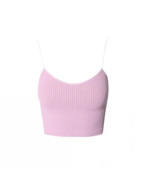 Nikibiki Waffle Crop Camisole - Pink