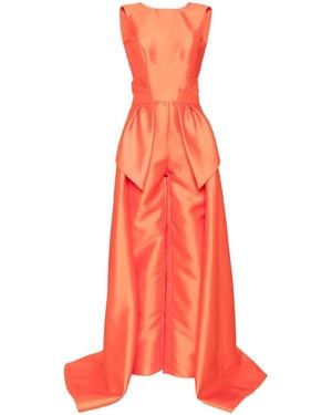 Saiid Kobeisy Mikado Classic Jumpsuit With Detachable Overskirt - Red