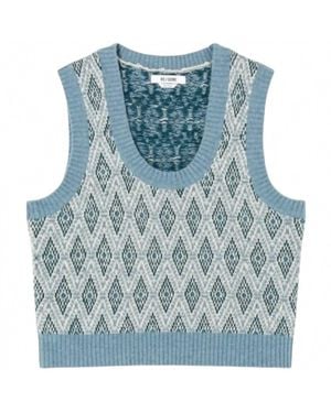RE/DONE Retro Geo Jaquard Sweater Vest - Blue