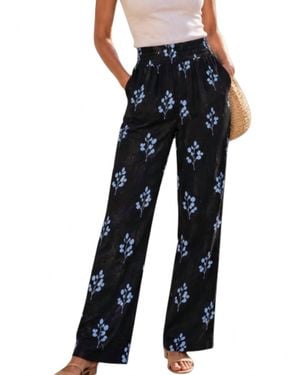 By Together Floral Vacation Wide Leg Pant - Blue