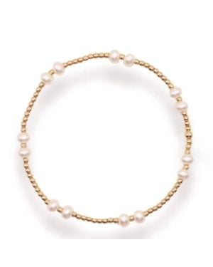 Beaded Blondes Dainty Bethani Pearl Bracelet - Metallic