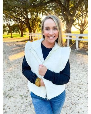 Jodifil Quilted Short Vest - Blue