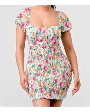 Lovesome Floral Print Mini Dress - Multicolor