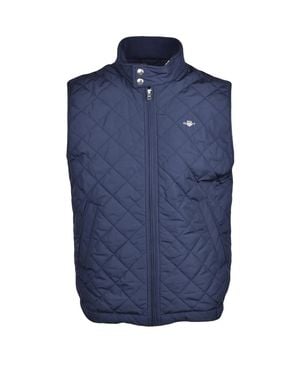GANT Diamond-Pattern Quilted Windcheater Vest - Blue