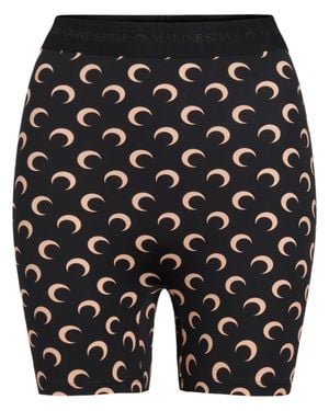 Marine Serre Crescent Moon Print Mini Shorts - Black