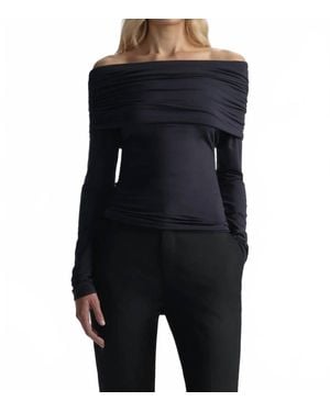 A.L.C. Adeline Off-The-Shoulder Tee - Black