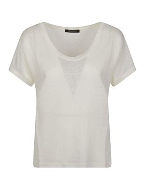 Aragona Short Sleeve Premium Linen T-Shirt - White