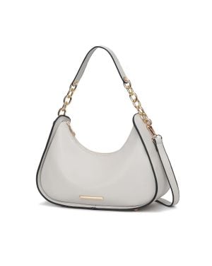 MKF Lottie Vegan Leather Hobo Handbag Half Moon By Mia K - Gray