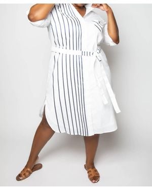 Finley Long Alex Shirtdress Ribbon - White