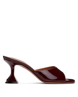 AMINA MUADDI Patent Wine Lupita 70 Sandals - Red
