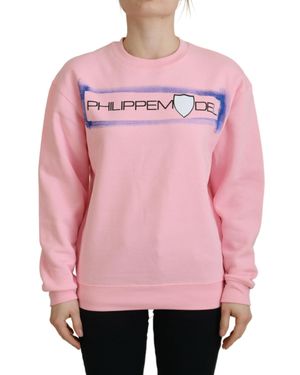 Philippe Model Printed Long Sleeves Pullover Sweater - Pink