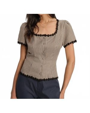 SOFIA The Label Chelsea Gingham Top - Gray