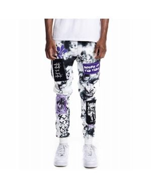 Smoke Rise Gothic Fashion Fleece Jogger - Blue