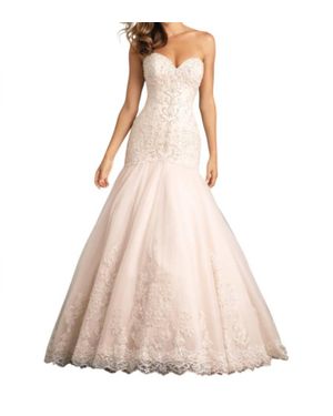 Allure Bridals Strapless Mermaid Wedding Gown - Pink