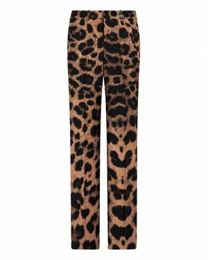 Philipp Plein Leopard Pants Straight Fit - Black