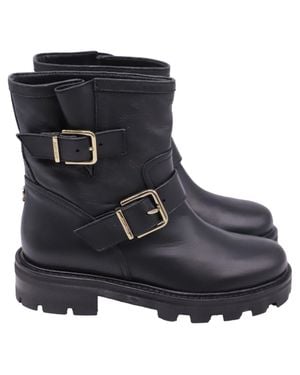 Jimmy Choo Youth Ii Buckled Ankle Boots - Black