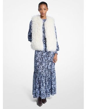 Michael Kors Faux Shearling Vest - Blue
