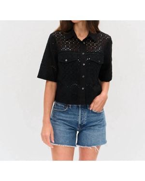 Six Fifty Tove Eyelet Double Pocket Top - Black