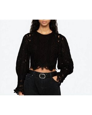 Sea Vania Lace Combo Sweater - Black