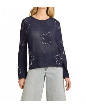 Fdj Fine Gauge Embellished Sweater - Blue