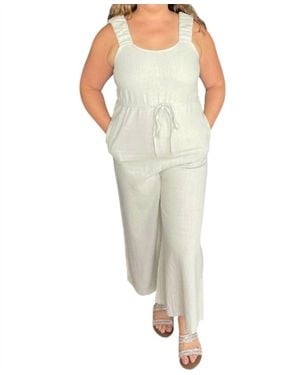 Before You Collection Scrunchie Strap Culotte Jumpsuit - Green