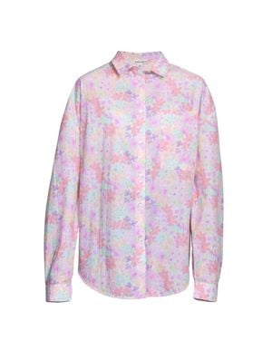 For Love & Lemons Kennedy Floral-Print Cotton-Poplin Shirt - Pink