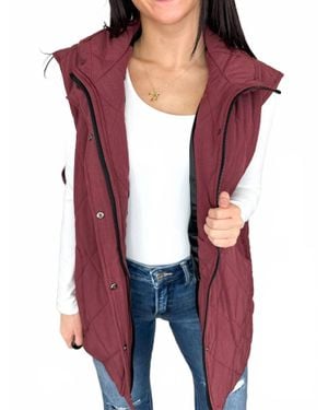 Michelle Mae One Call Away Puffer Vest - Red