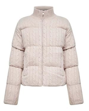 MC2 Saint Barth Quilted High Collar Mya Wool Jacket - Natural