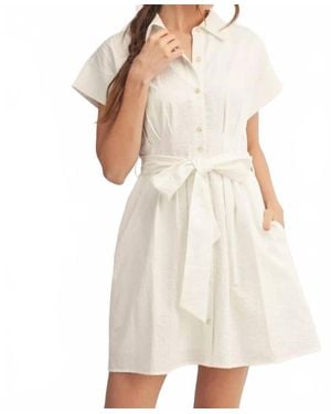 Jodifil Winter Button Down Mini Dress - White
