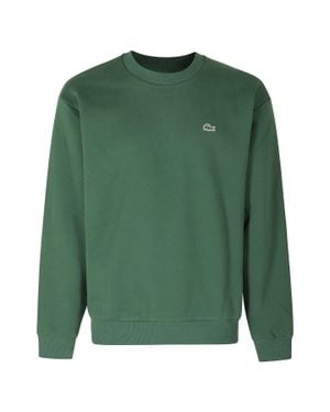 Lacoste Crew Neck Logo Printed Cotton-Blend Sweatshirt - Green
