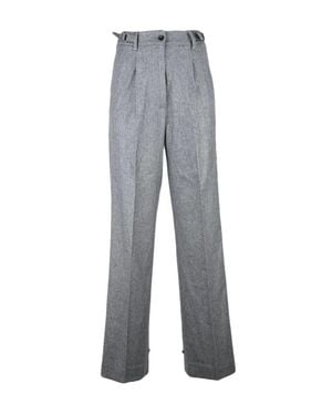 Kiton Straight-Leg Pants With High Waist - Gray