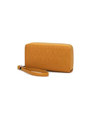 Fashnzfab Mkf Lisbette Embossed M Signature Wallet By Mia K - Brown