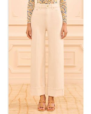 Ulla Johnson Genevieve High Rise Wide Leg Jean - Natural