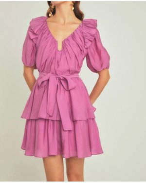 Endless Rose Ruffled Dress - Pink