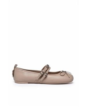 Pinko Leather Ballerinas - White