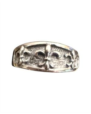 Madison 3 Fleur De Lis Band Sterling Ring - White
