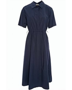 Herno Stretch Nylon Shirt Midi Dress - Blue
