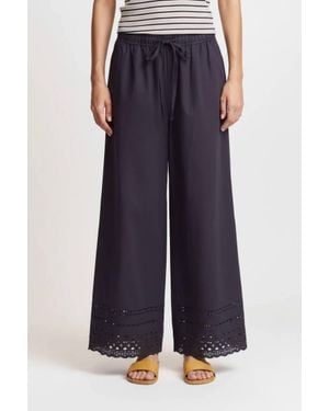 GRADE & GATHER Eyelet Hem Snuggle Pants - Blue