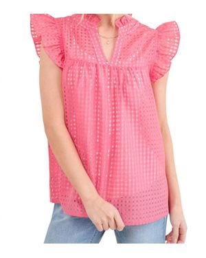 And The Why Wish We Could Gingham Blouse - Pink