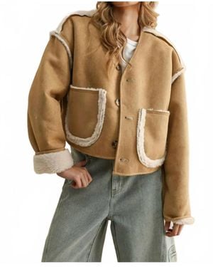 Miou Muse Sherpa & Suede Reversible Jacket - Brown