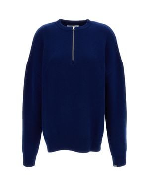 Extreme Cashmere Like Cashmere-Blend Zip-Up Sweater - Blue
