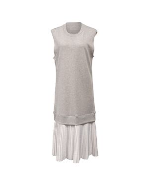 Maison Margiela Layered Midi Sleeveless Sweater Dress - Gray