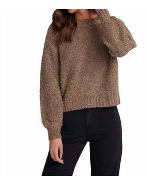 Bella Dahl Long Sleeve Crew Sweater Top - Brown
