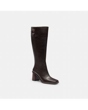 COACH Heeled Buckle Boot - Black