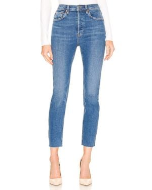 RE/DONE 90S Ultra High Rise Ankle Crop Jeans - Blue