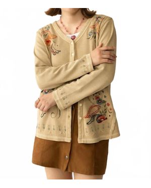 Myra Swim Birdsong Bloom Embroidered Top - Natural