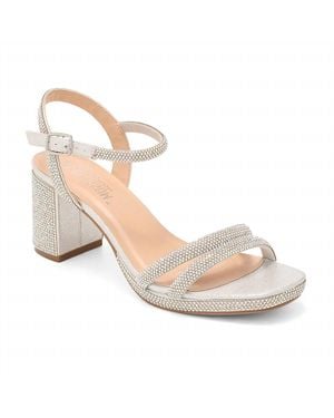 De Blossom Collection Strappy Low Platform Heels - Metallic