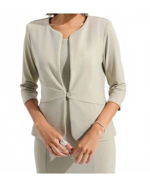 Joseph Ribkoff Sparkly 3/4 Sleeve Twin Set Jacket - Gray